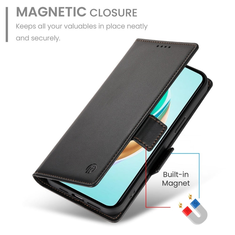 For Honor X6b Side Buckle Magnetic Frosted Leather Phone Case