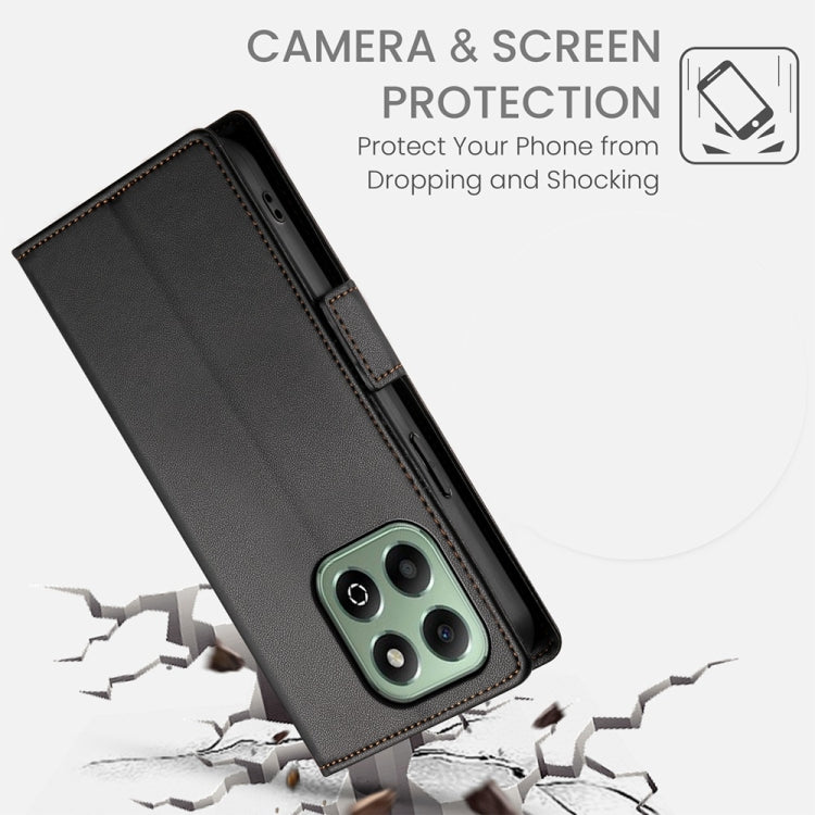 For Honor X6b Side Buckle Magnetic Frosted Leather Phone Case