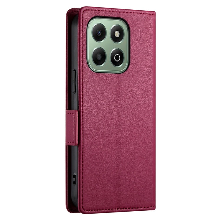 For Honor X6b Side Buckle Magnetic Frosted Leather Phone Case