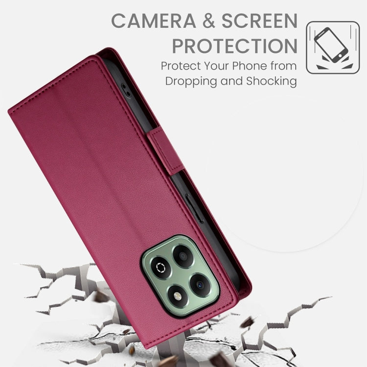 For Honor X6b Side Buckle Magnetic Frosted Leather Phone Case
