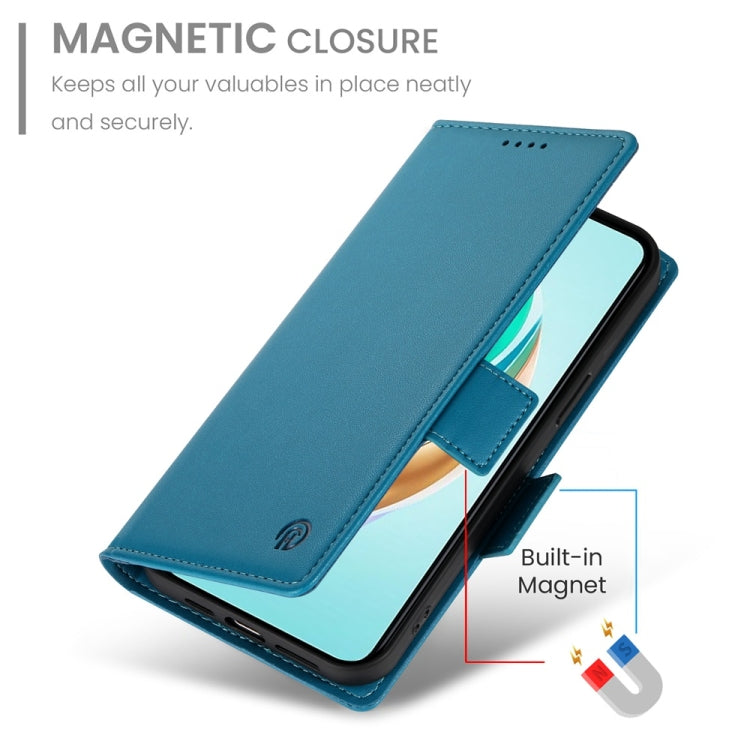 For Honor X6b Side Buckle Magnetic Frosted Leather Phone Case