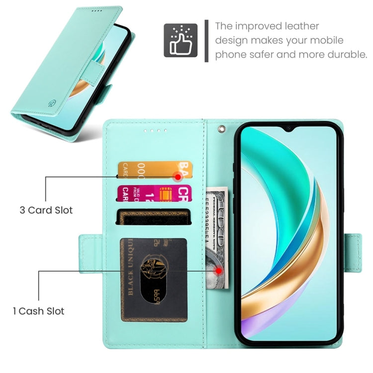 For Honor X6b Side Buckle Magnetic Frosted Leather Phone Case