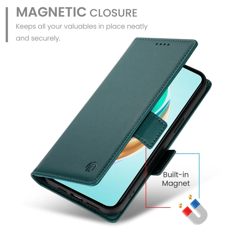For Honor X6b Side Buckle Magnetic Frosted Leather Phone Case