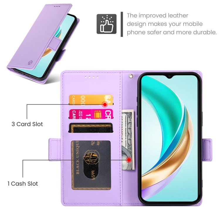 For Honor X6b Side Buckle Magnetic Frosted Leather Phone Case