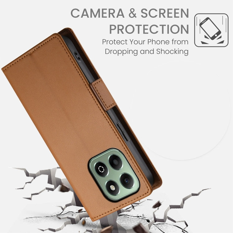 For Honor X6b Side Buckle Magnetic Frosted Leather Phone Case