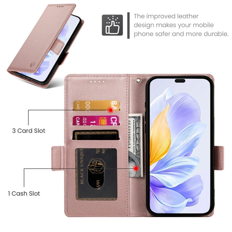For Honor X60i Side Buckle Magnetic Frosted Leather Phone Case