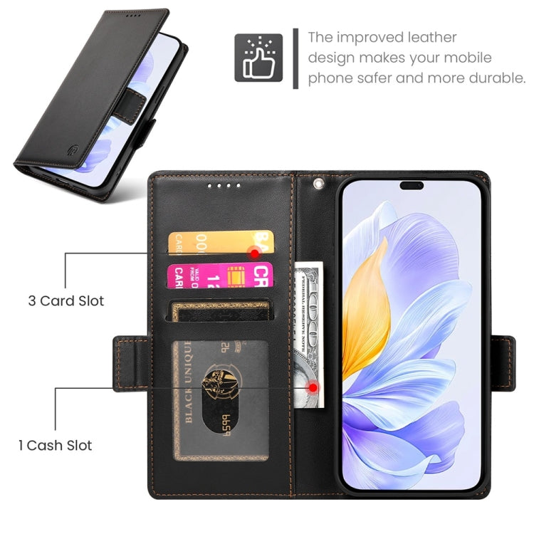 For Honor X60i Side Buckle Magnetic Frosted Leather Phone Case