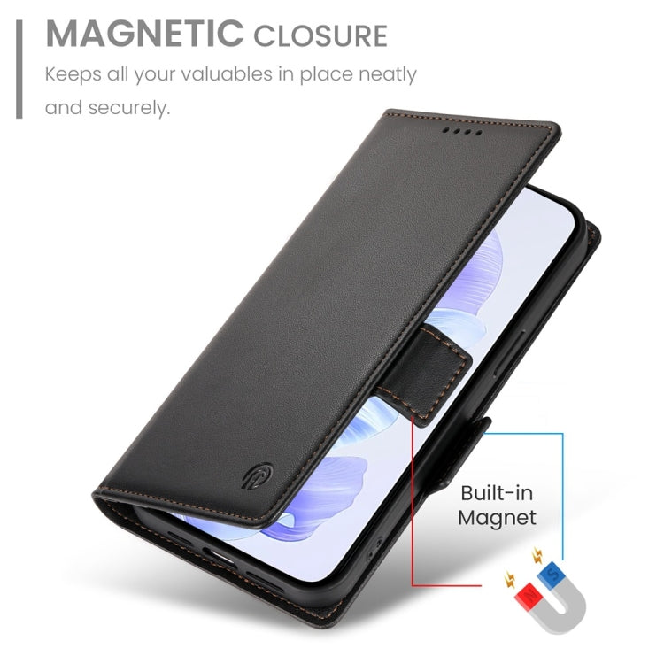 For Honor X60i Side Buckle Magnetic Frosted Leather Phone Case