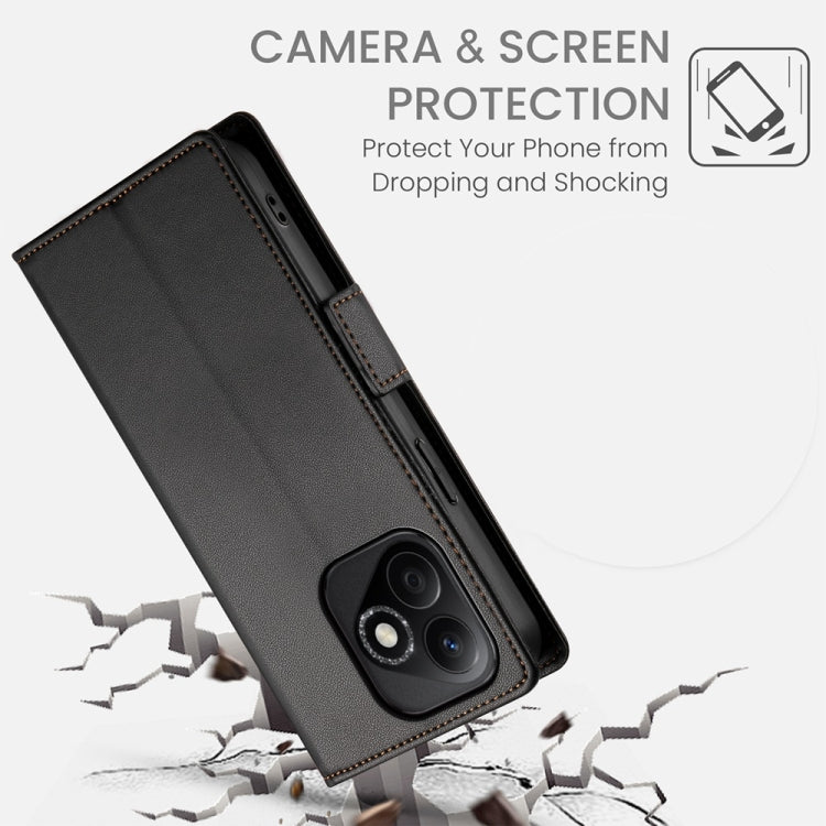 For Honor X60i Side Buckle Magnetic Frosted Leather Phone Case