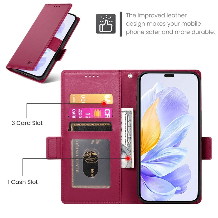 For Honor X60i Side Buckle Magnetic Frosted Leather Phone Case