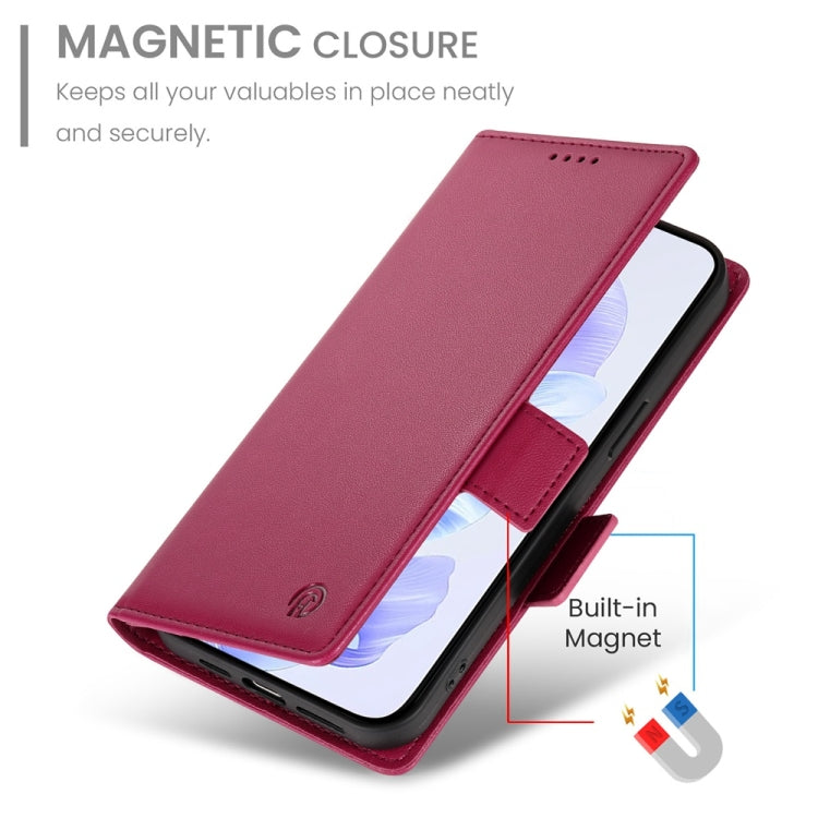 For Honor X60i Side Buckle Magnetic Frosted Leather Phone Case