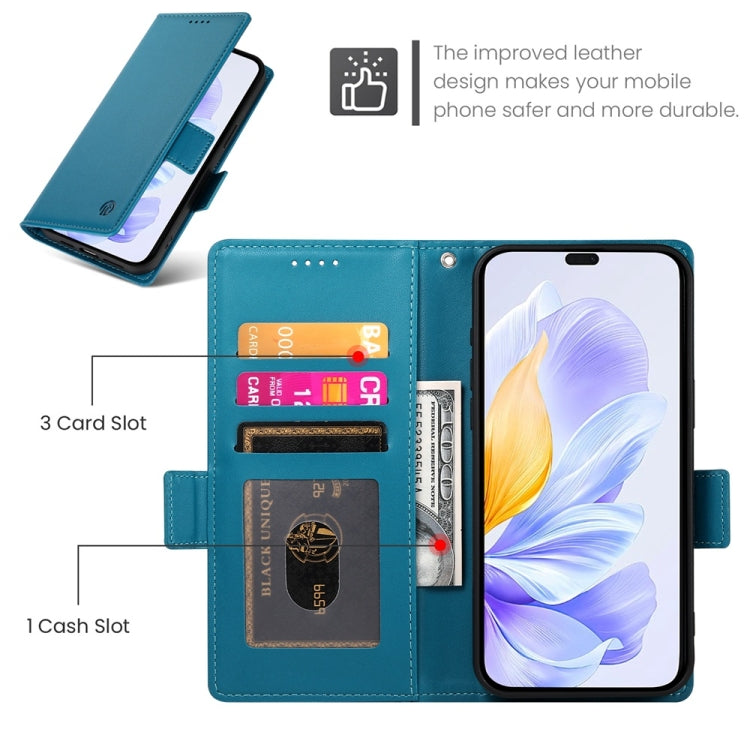 For Honor X60i Side Buckle Magnetic Frosted Leather Phone Case