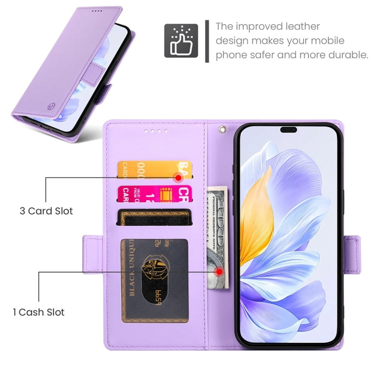 For Honor X60i Side Buckle Magnetic Frosted Leather Phone Case