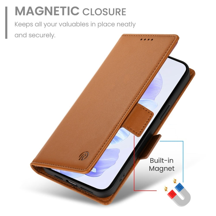 For Honor X60i Side Buckle Magnetic Frosted Leather Phone Case