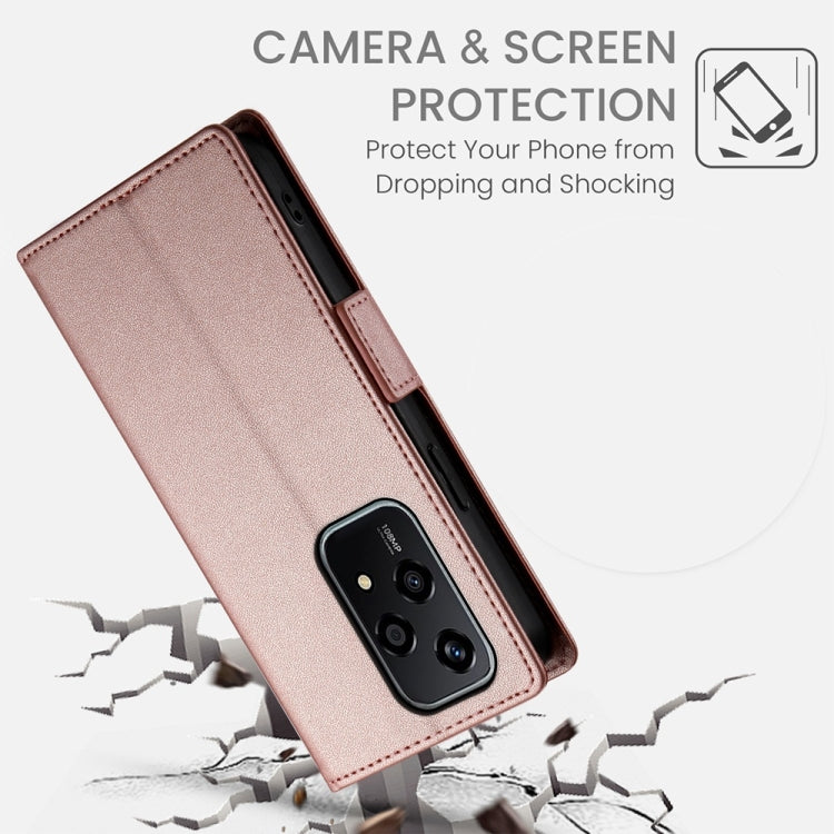 For Honor 200 Lite Global Side Buckle Magnetic Frosted Leather Phone Case
