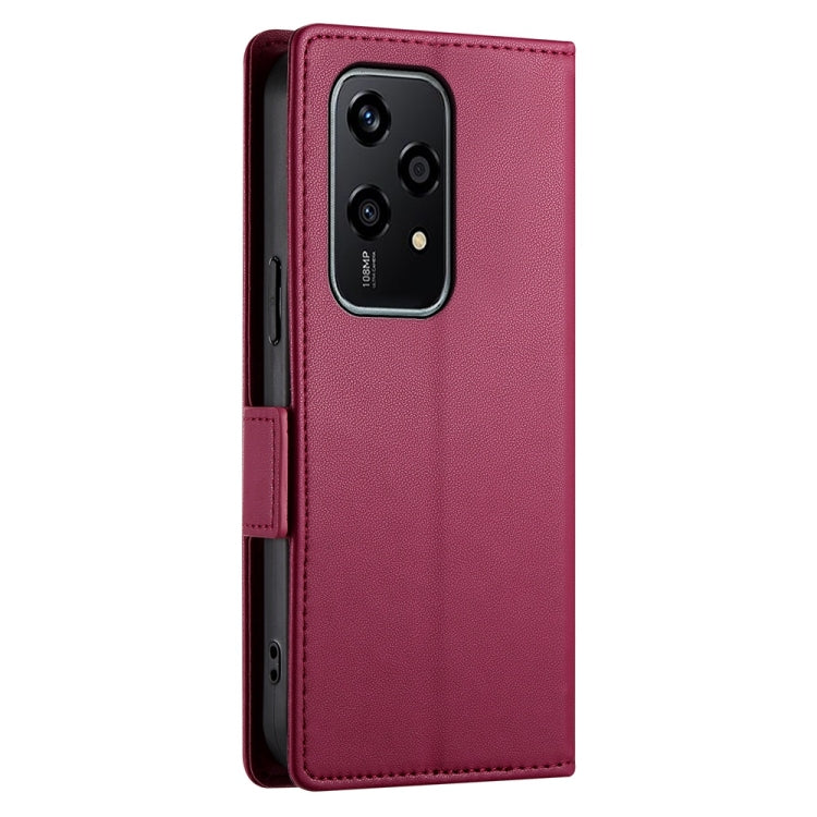 For Honor 200 Lite Global Side Buckle Magnetic Frosted Leather Phone Case