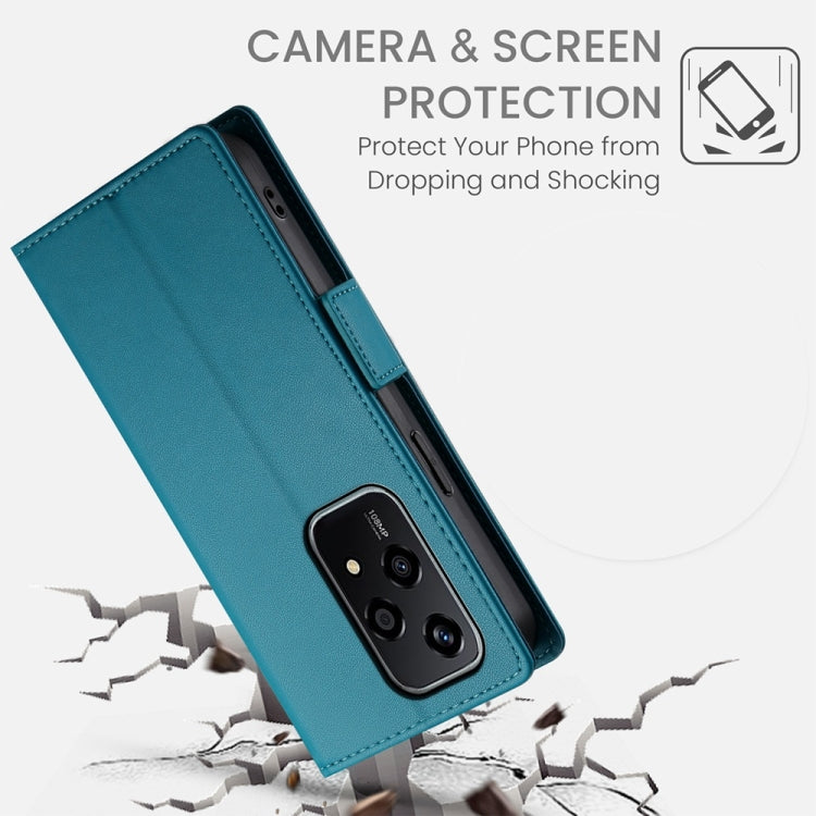 For Honor 200 Lite Global Side Buckle Magnetic Frosted Leather Phone Case