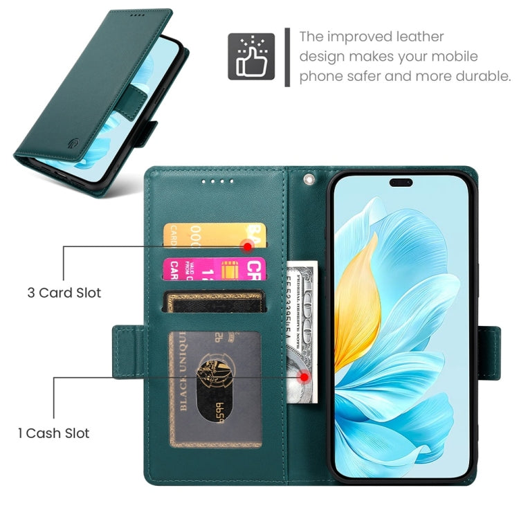 For Honor 200 Lite Global Side Buckle Magnetic Frosted Leather Phone Case