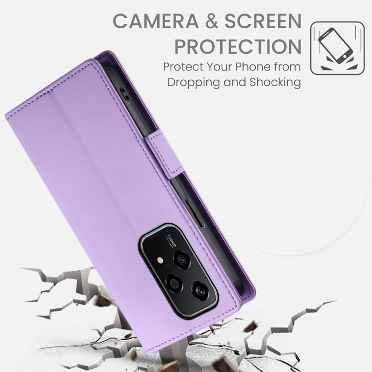 For Honor 200 Lite Global Side Buckle Magnetic Frosted Leather Phone Case