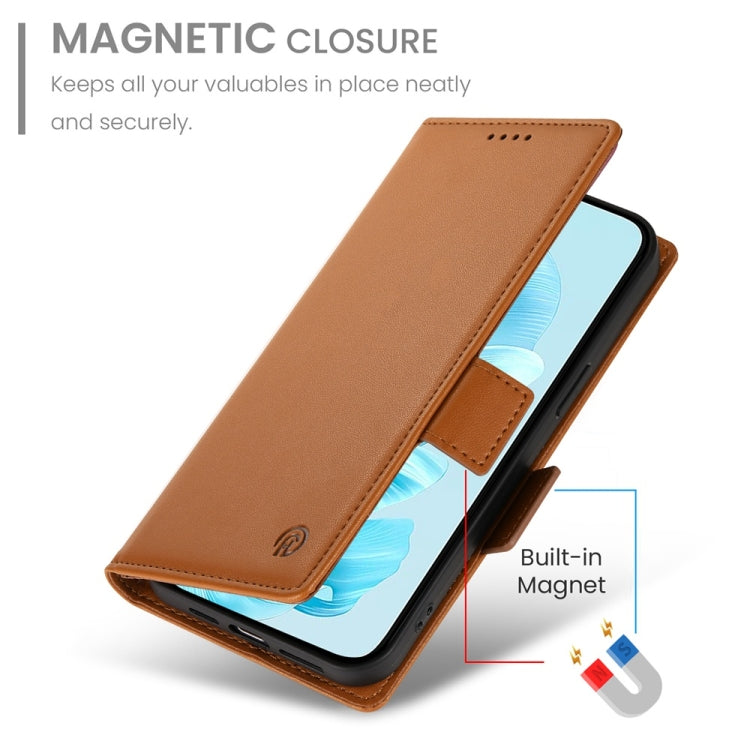 For Honor 200 Lite Global Side Buckle Magnetic Frosted Leather Phone Case