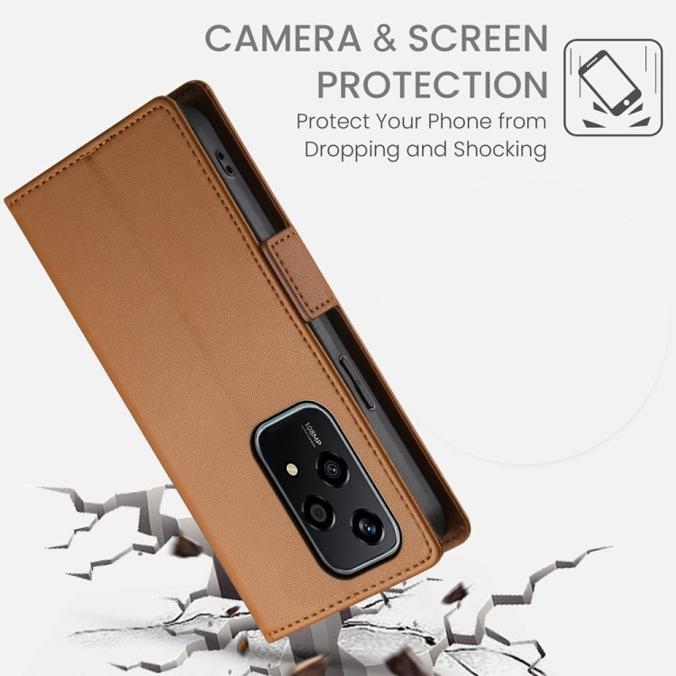 For Honor 200 Lite Global Side Buckle Magnetic Frosted Leather Phone Case
