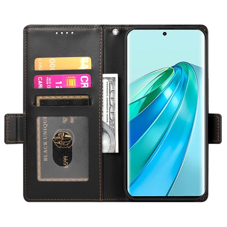 For Honor X9c Global / Magic7 Lite Side Buckle Magnetic Frosted Leather Phone Case