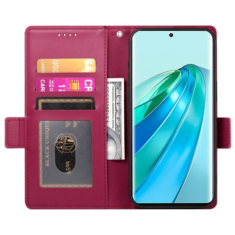 For Honor X9c Global / Magic7 Lite Side Buckle Magnetic Frosted Leather Phone Case