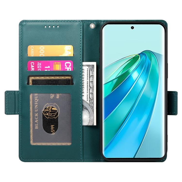 For Honor X9c Global / Magic7 Lite Side Buckle Magnetic Frosted Leather Phone Case