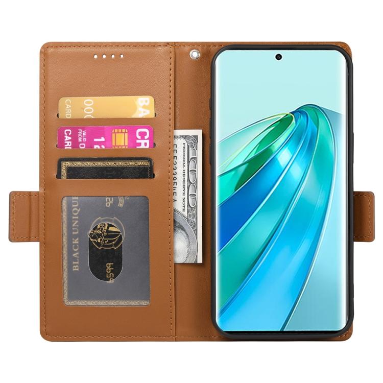 For Honor X9c Global / Magic7 Lite Side Buckle Magnetic Frosted Leather Phone Case