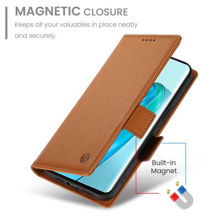 For Honor X9c Global / Magic7 Lite Side Buckle Magnetic Frosted Leather Phone Case