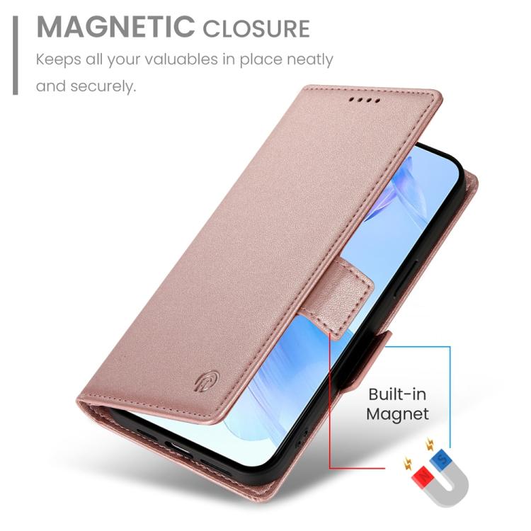 For Honor X8c 4G Side Buckle Magnetic Frosted Leather Phone Case