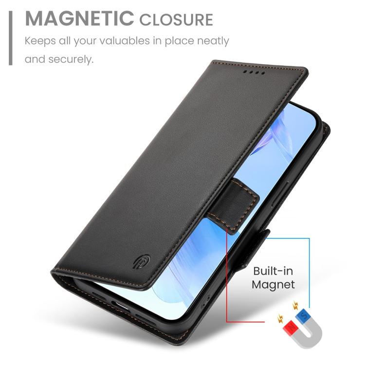 For Honor X8c 4G Side Buckle Magnetic Frosted Leather Phone Case