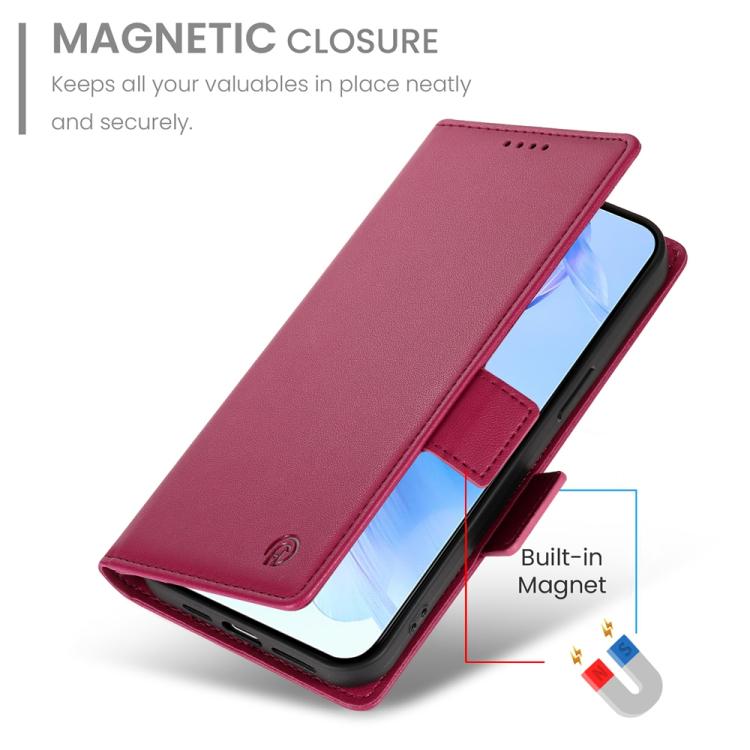 For Honor X8c 4G Side Buckle Magnetic Frosted Leather Phone Case