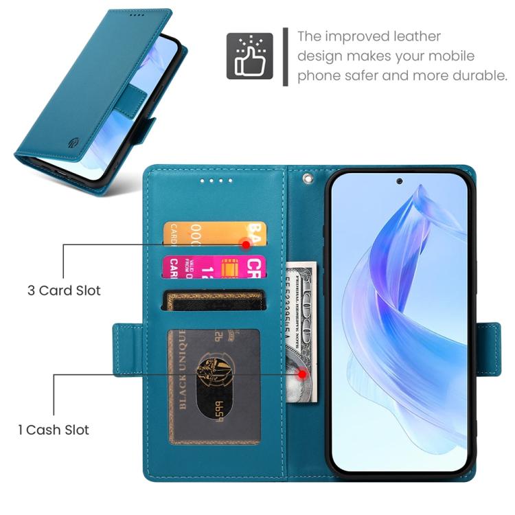 For Honor X8c 4G Side Buckle Magnetic Frosted Leather Phone Case