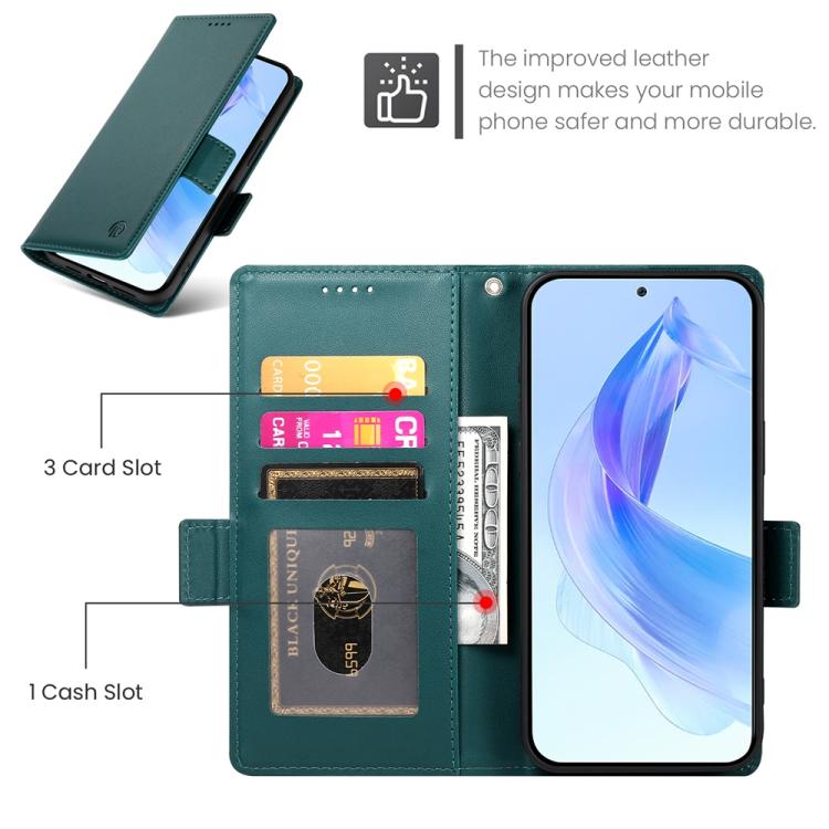 For Honor X8c 4G Side Buckle Magnetic Frosted Leather Phone Case