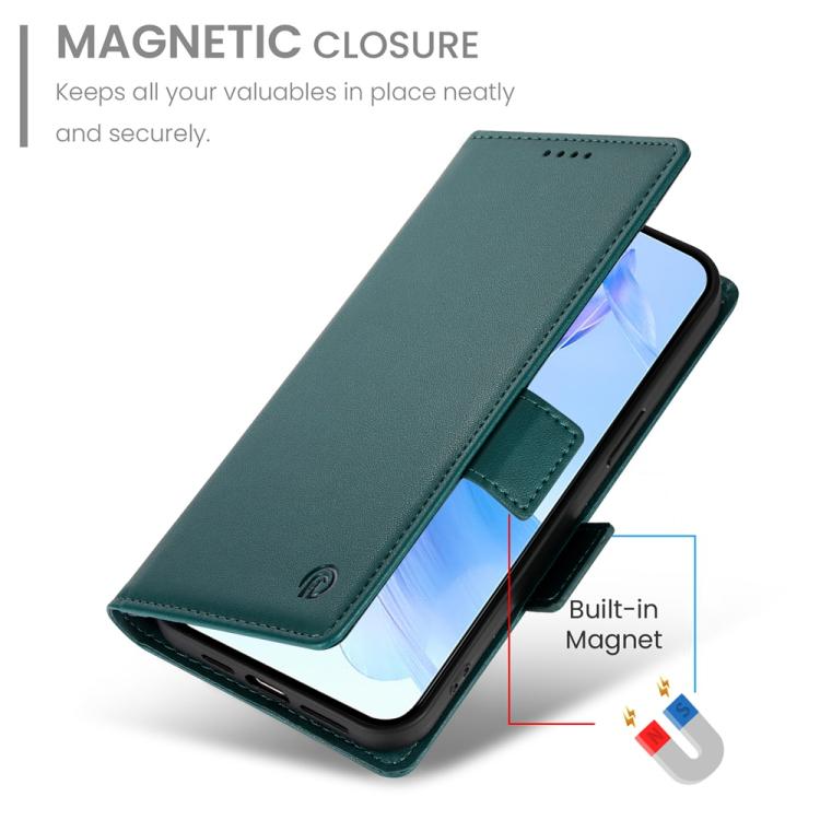 For Honor X8c 4G Side Buckle Magnetic Frosted Leather Phone Case