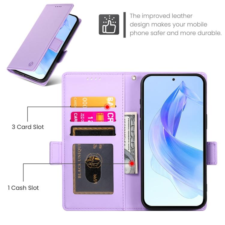 For Honor X8c 4G Side Buckle Magnetic Frosted Leather Phone Case