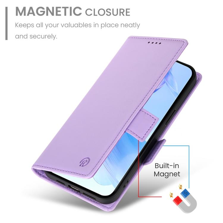 For Honor X8c 4G Side Buckle Magnetic Frosted Leather Phone Case