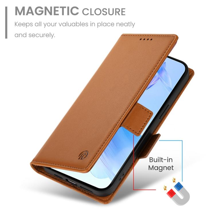 For Honor X8c 4G Side Buckle Magnetic Frosted Leather Phone Case