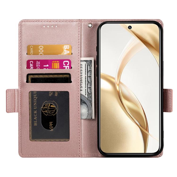 For Honor 400 Lite Global Side Buckle Magnetic Frosted Leather Phone Case