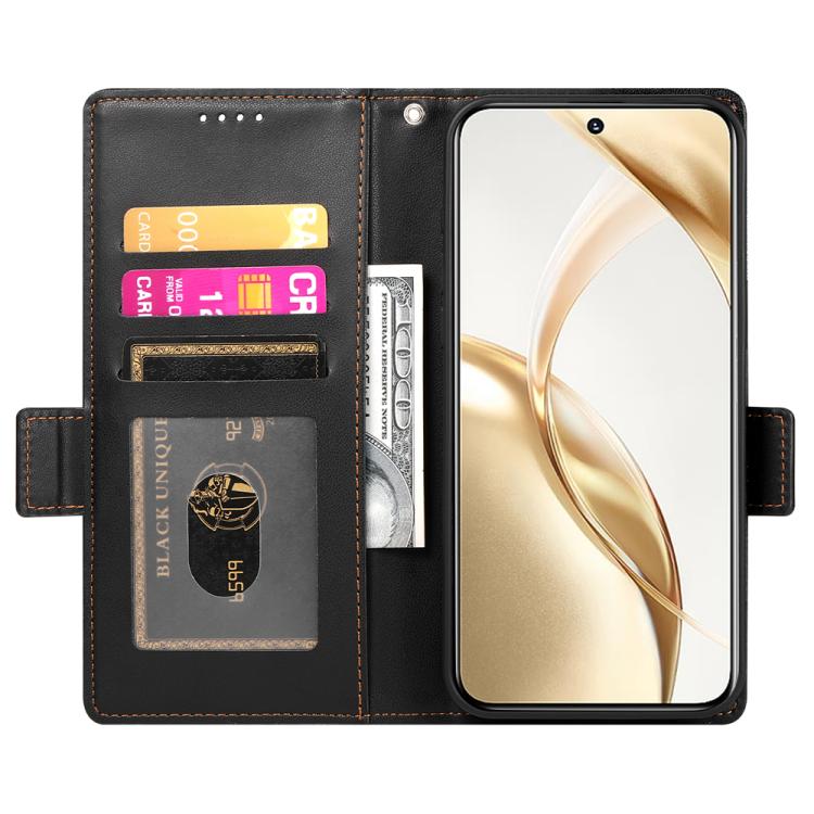 For Honor 400 Lite Global Side Buckle Magnetic Frosted Leather Phone Case