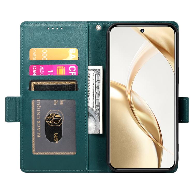 For Honor 400 Lite Global Side Buckle Magnetic Frosted Leather Phone Case