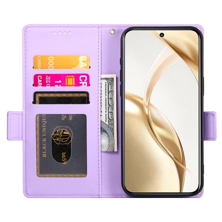 For Honor 400 Lite Global Side Buckle Magnetic Frosted Leather Phone Case