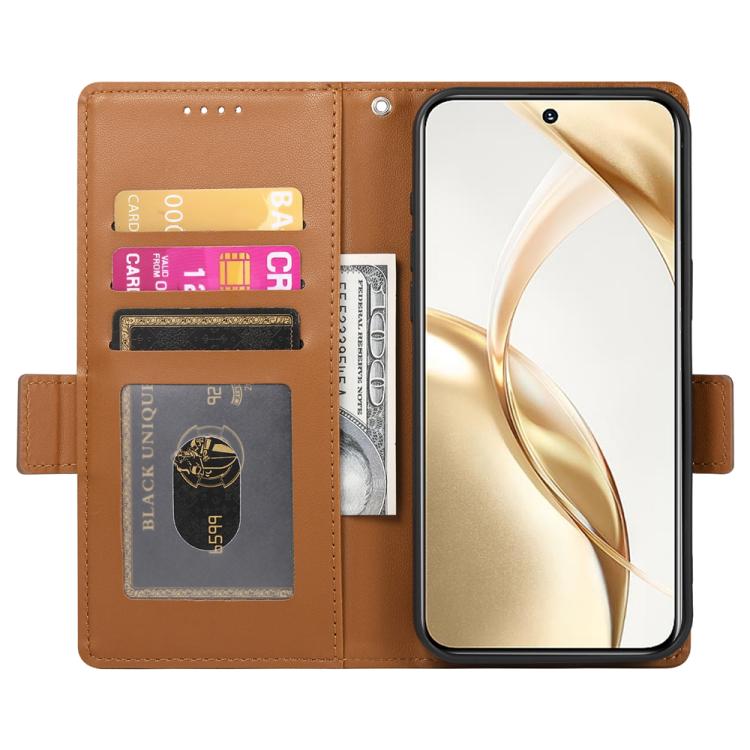 For Honor 400 Lite Global Side Buckle Magnetic Frosted Leather Phone Case