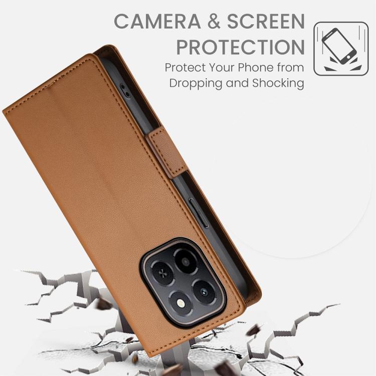 For Honor X6c 4G / X5b / X5b Plus Side Buckle Magnetic Frosted Leather Phone Case
