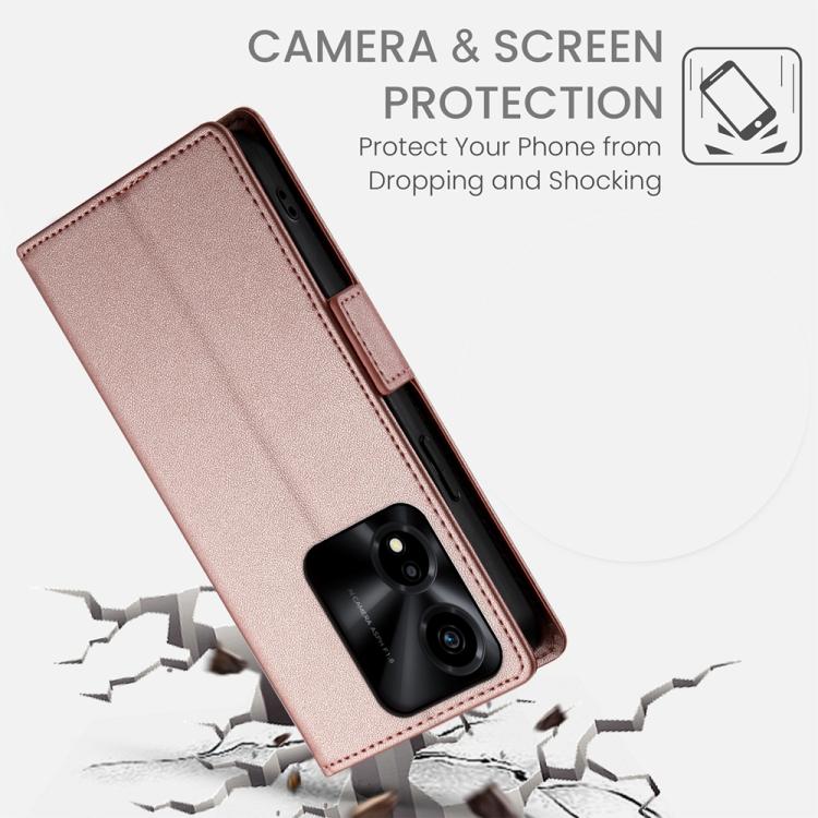 For Honor X5c Plus Side Buckle Magnetic Frosted Leather Phone Case