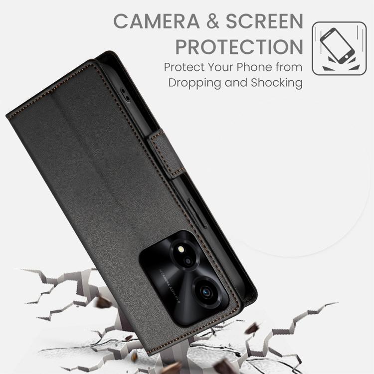 For Honor X5c Plus Side Buckle Magnetic Frosted Leather Phone Case