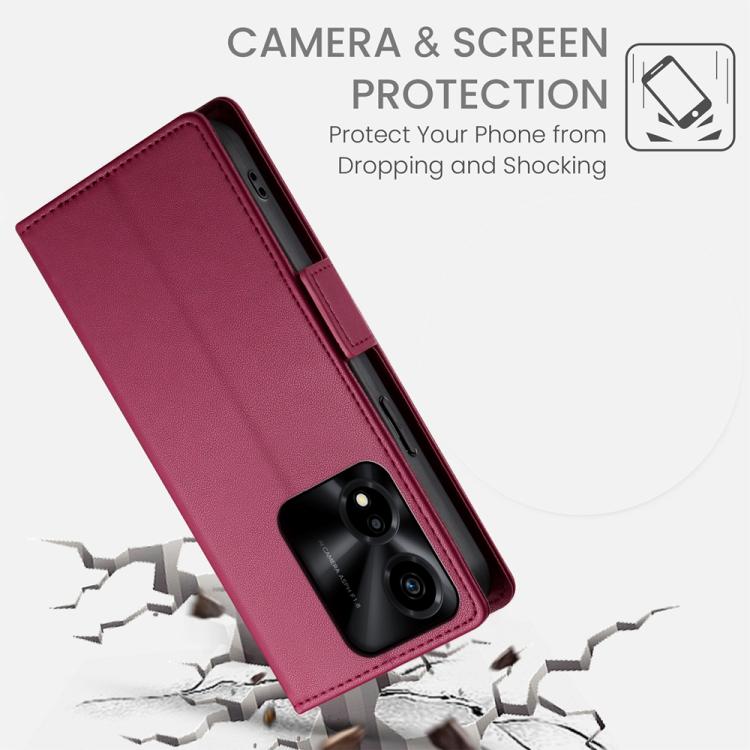 For Honor X5c Plus Side Buckle Magnetic Frosted Leather Phone Case