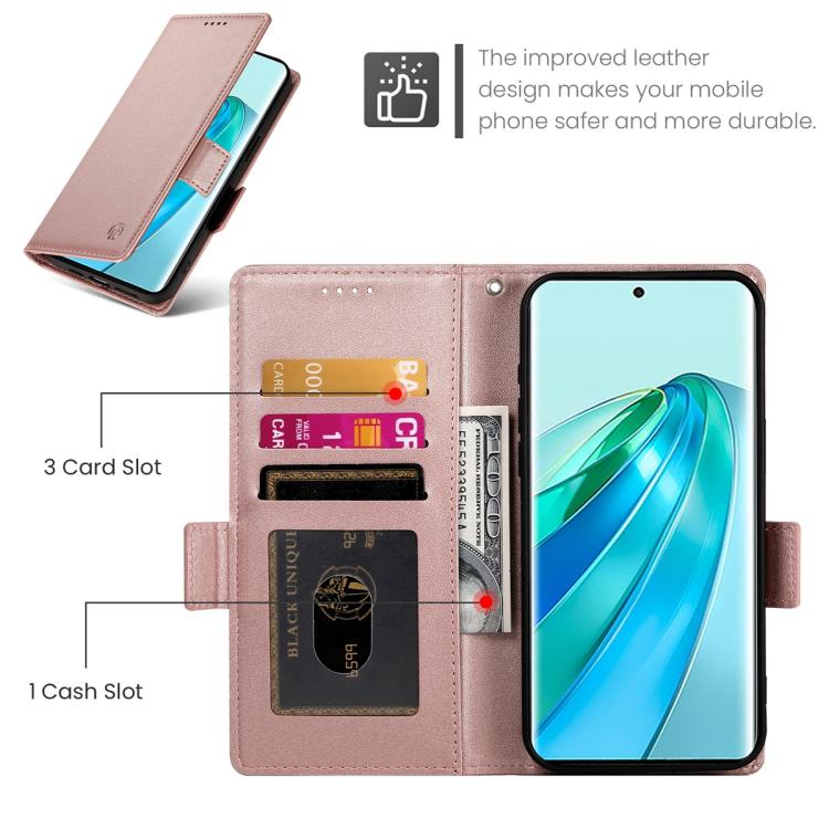 For Honor X9d 5G / X70 5G Side Buckle Magnetic Frosted Leather Phone Case