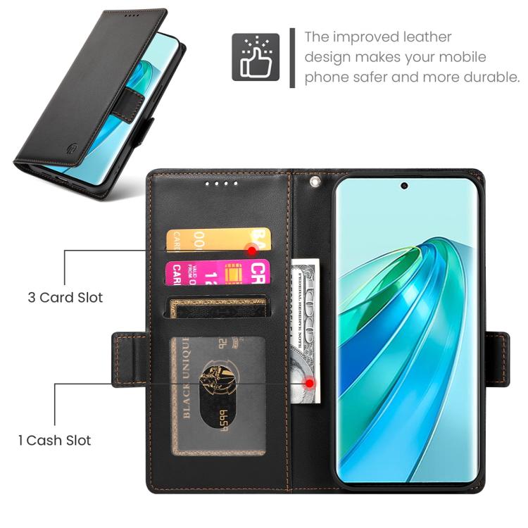 For Honor X9d 5G / X70 5G Side Buckle Magnetic Frosted Leather Phone Case
